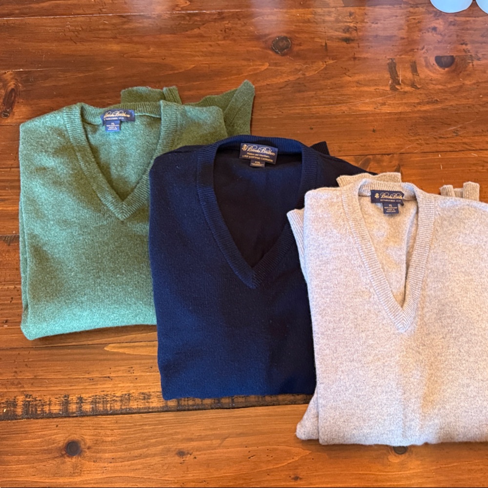 Brooks Brother Trio Sweater Set - Forest Green, Navy, Light Gray - xl and xxl